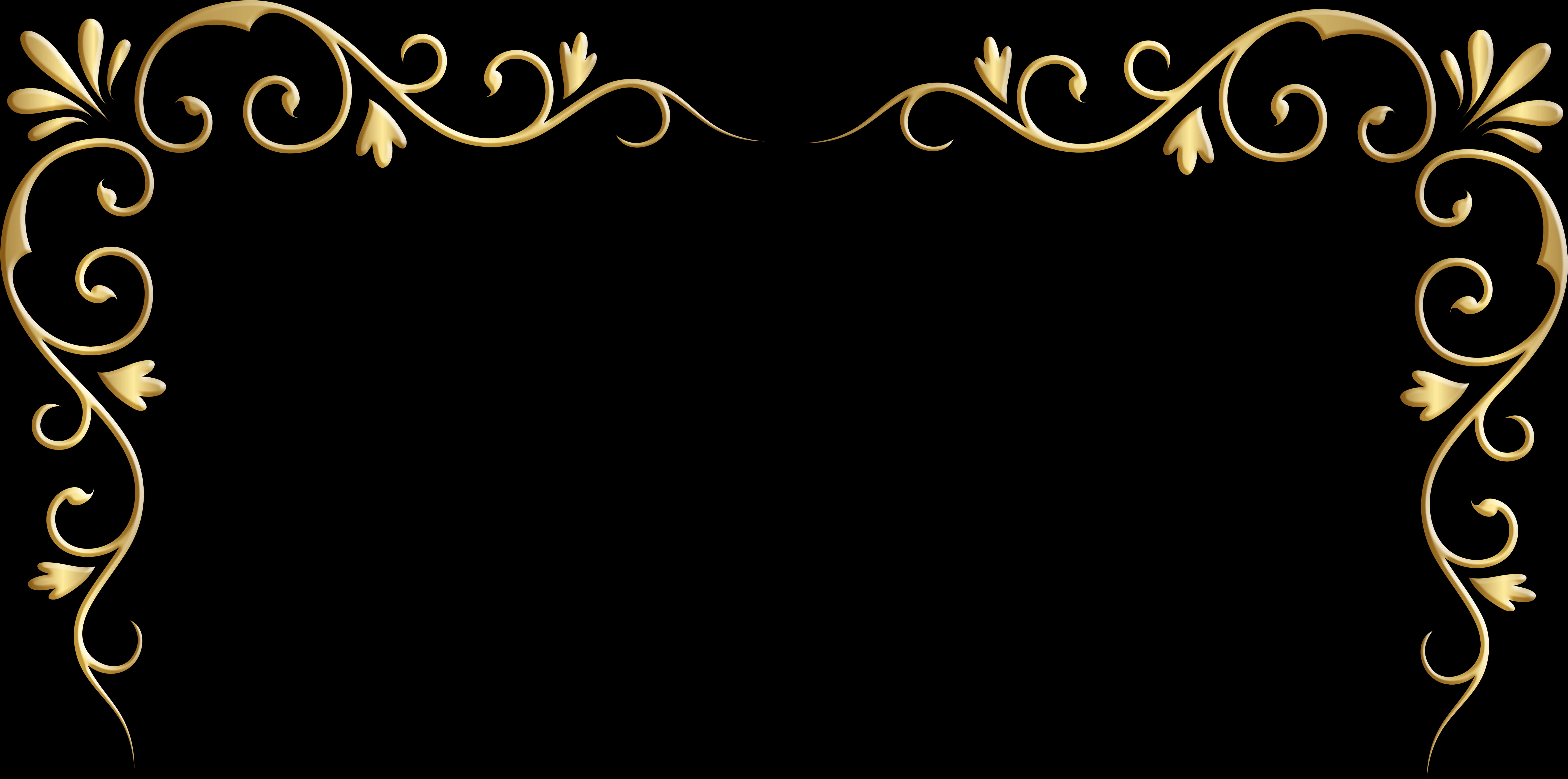 Elegant Golden Floral Frame Border