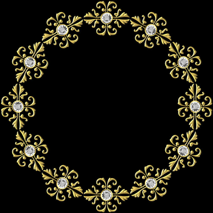 Elegant Golden Floral Frame