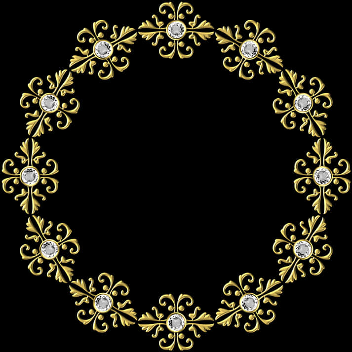 Elegant Golden Floral Frame PNG image with a transparent background, free high-resolution download