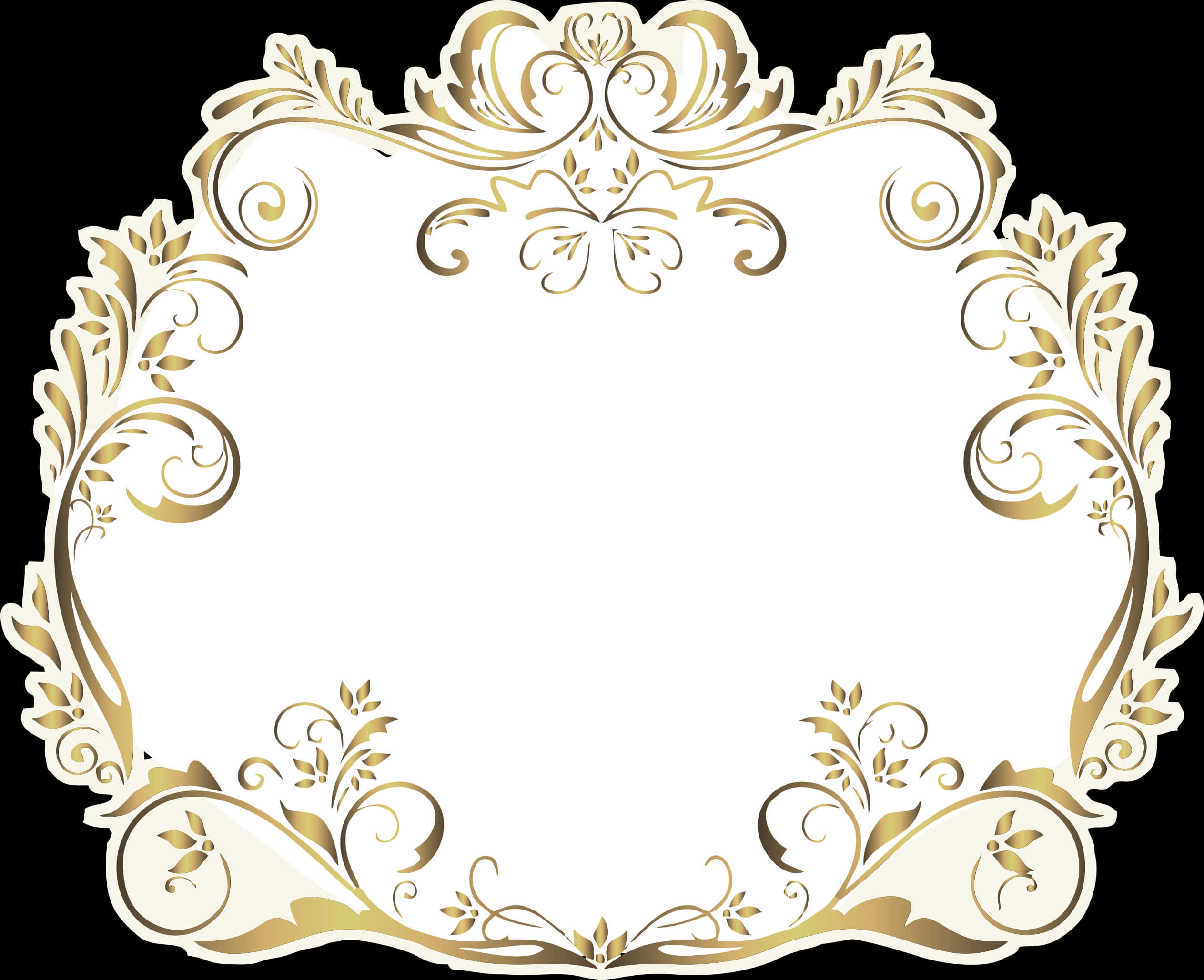 Elegant Golden Floral Frame