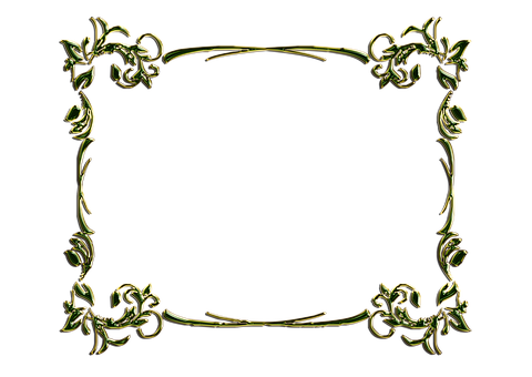 Elegant Golden Floral Frame