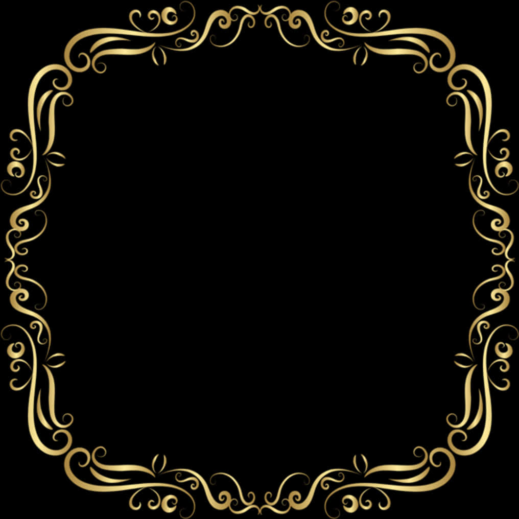 Elegant Golden Floral Frame