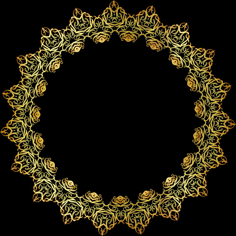 Elegant Golden Floral Frame