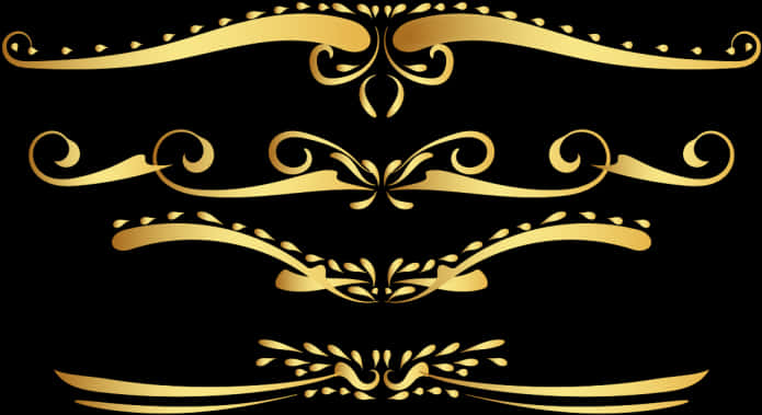 Elegant Golden Flourishes Border Design