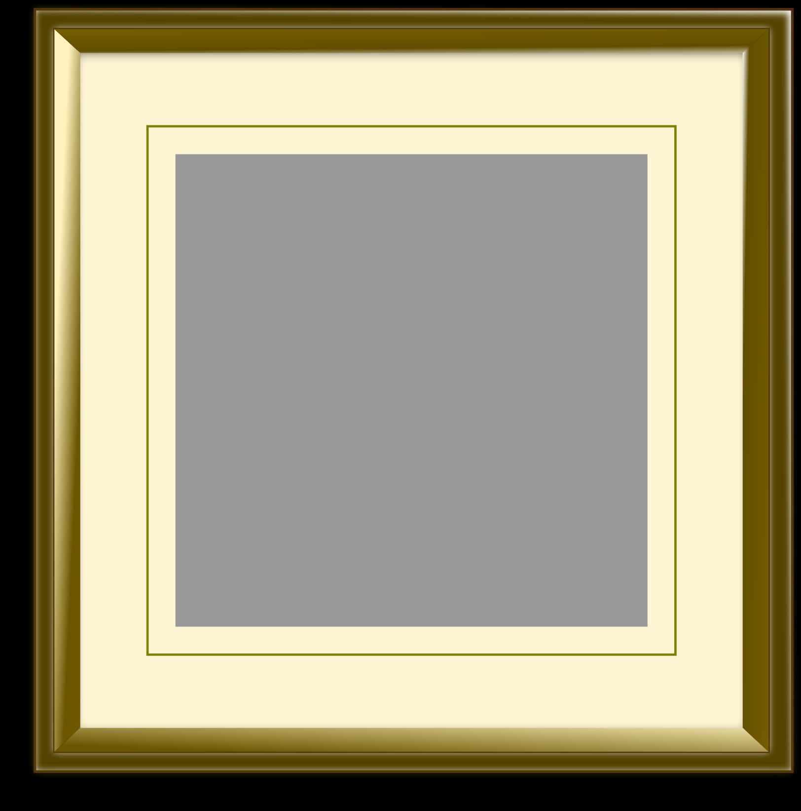 Golden Picture Frame For Square Images Clip Arts - Picture Frame, HD Png Download PNG with transparent background