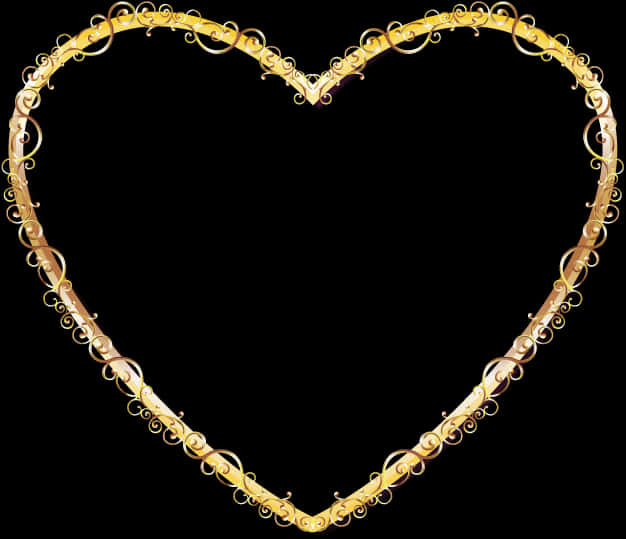 Elegant Golden Heart Frame