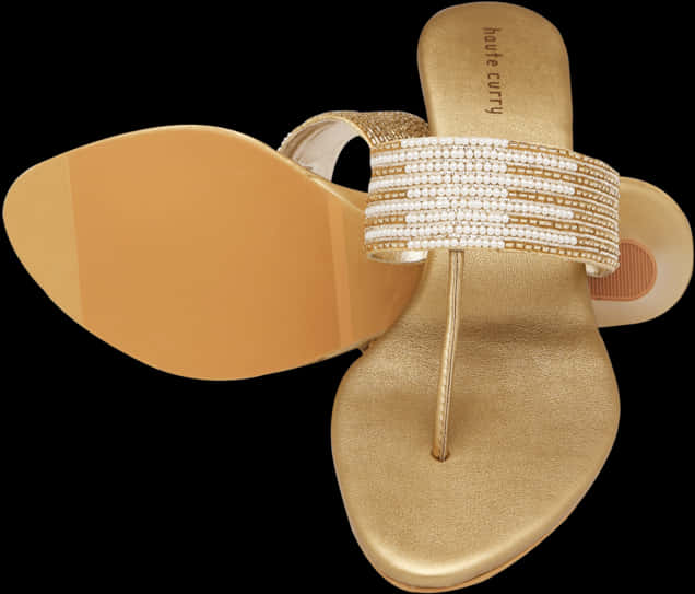 Elegant Golden Ladies Chappal