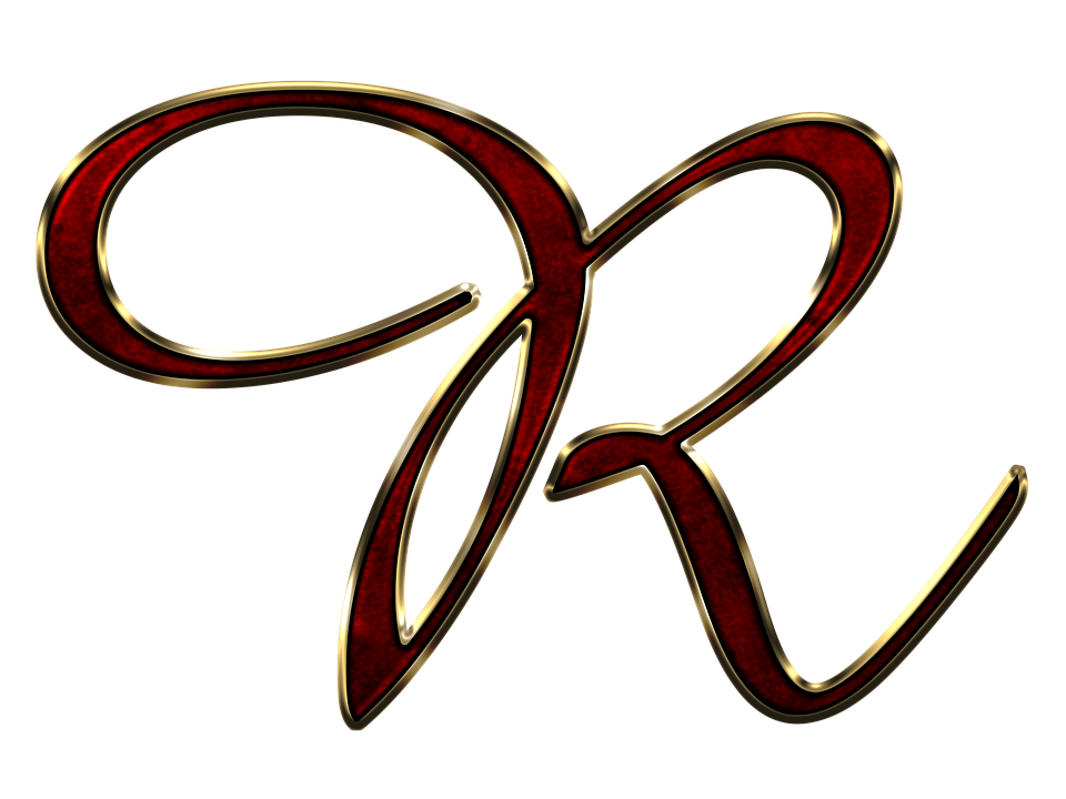 Elegant Golden Letter R