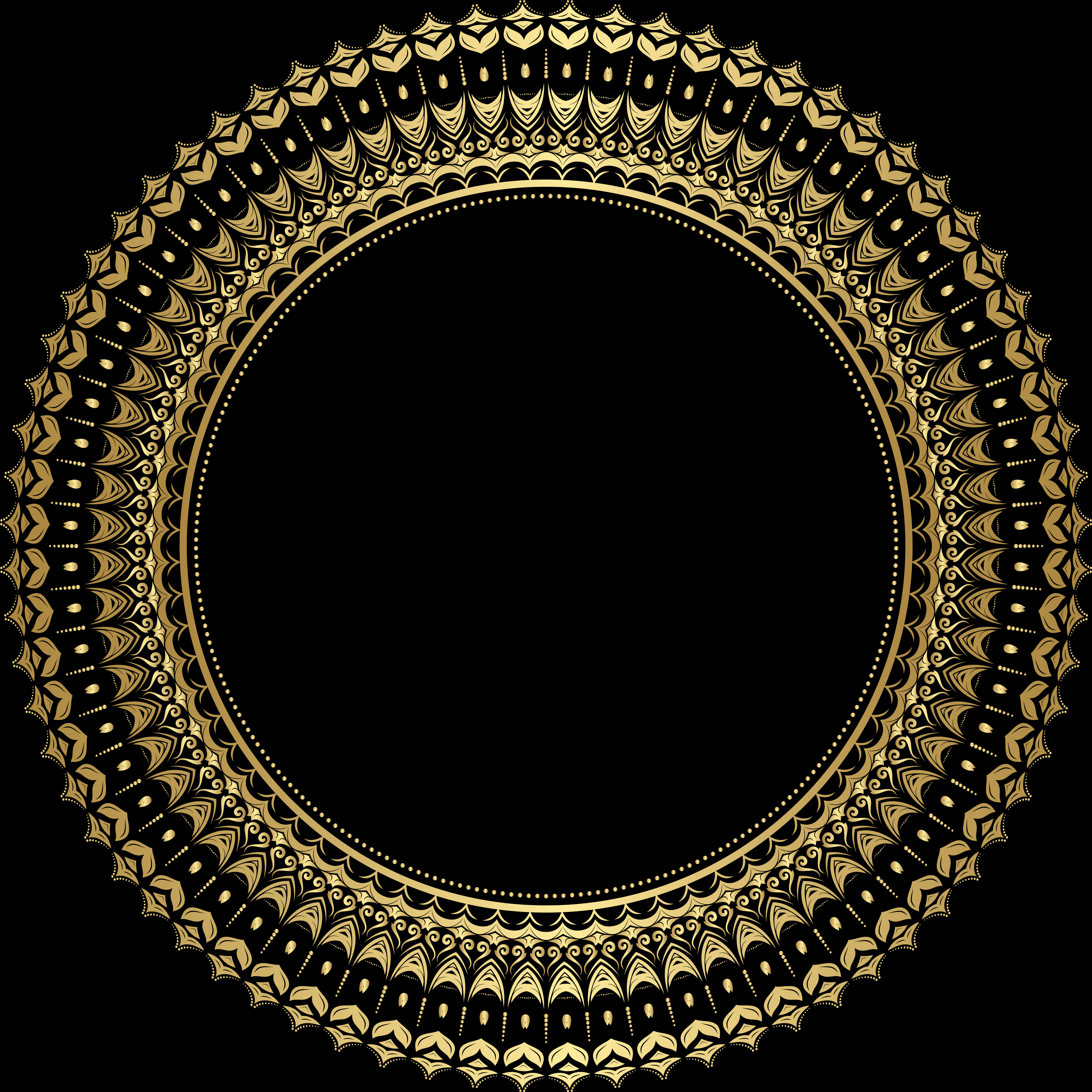 Round Gold Frame Png, Transparent Png PNG with transparent background