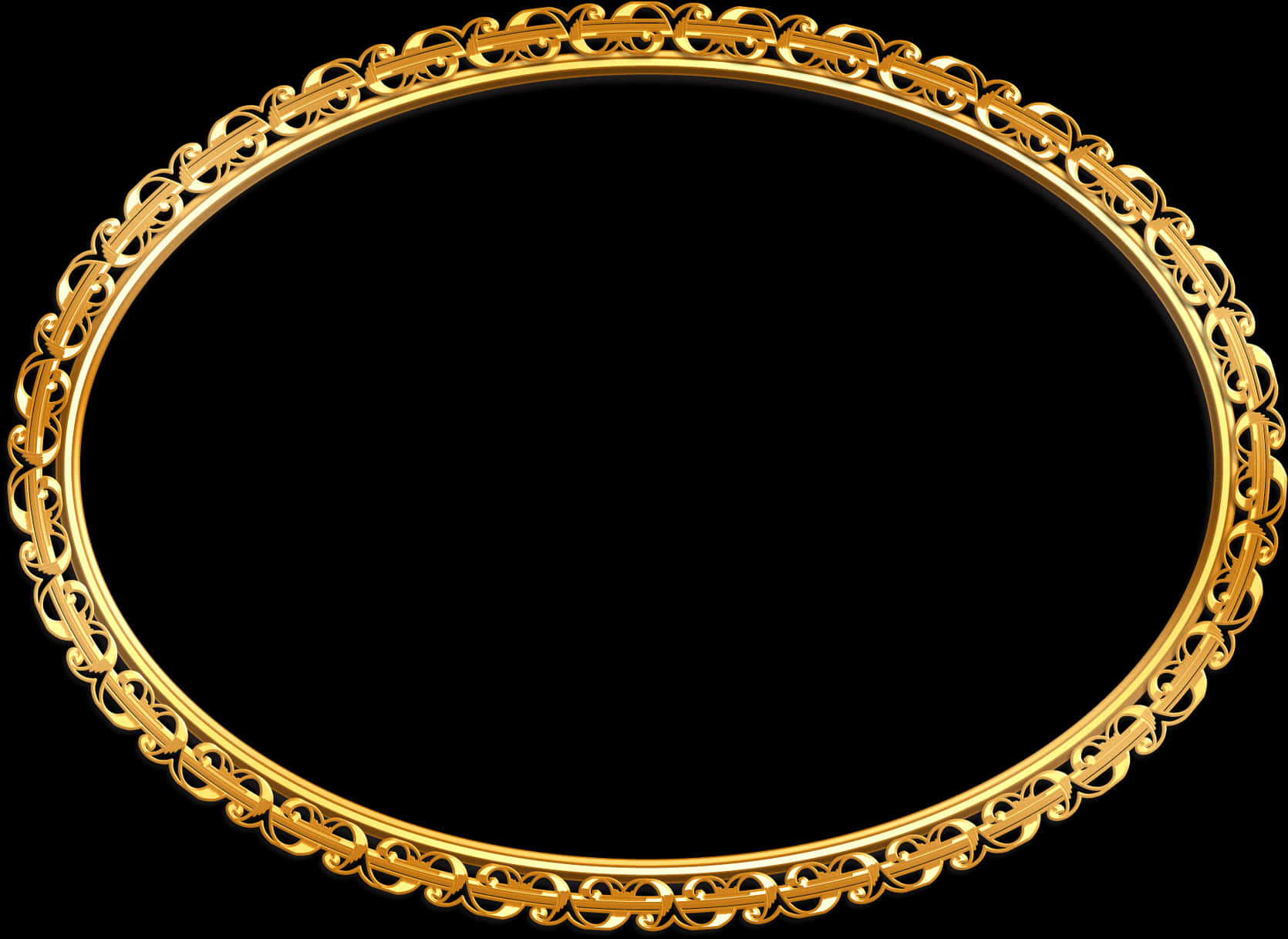 Oval Golden Frame Png, Transparent Png PNG with transparent background
