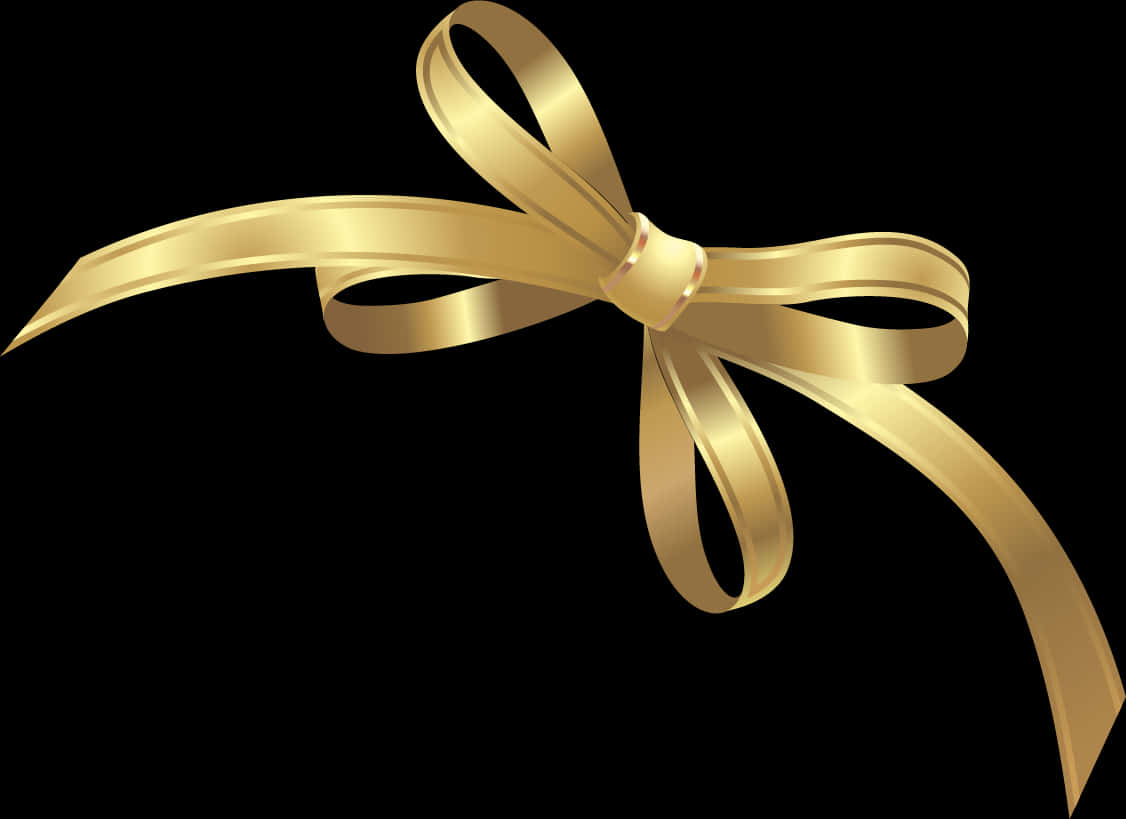 Elegant Golden Ribbon PNG with transparent background