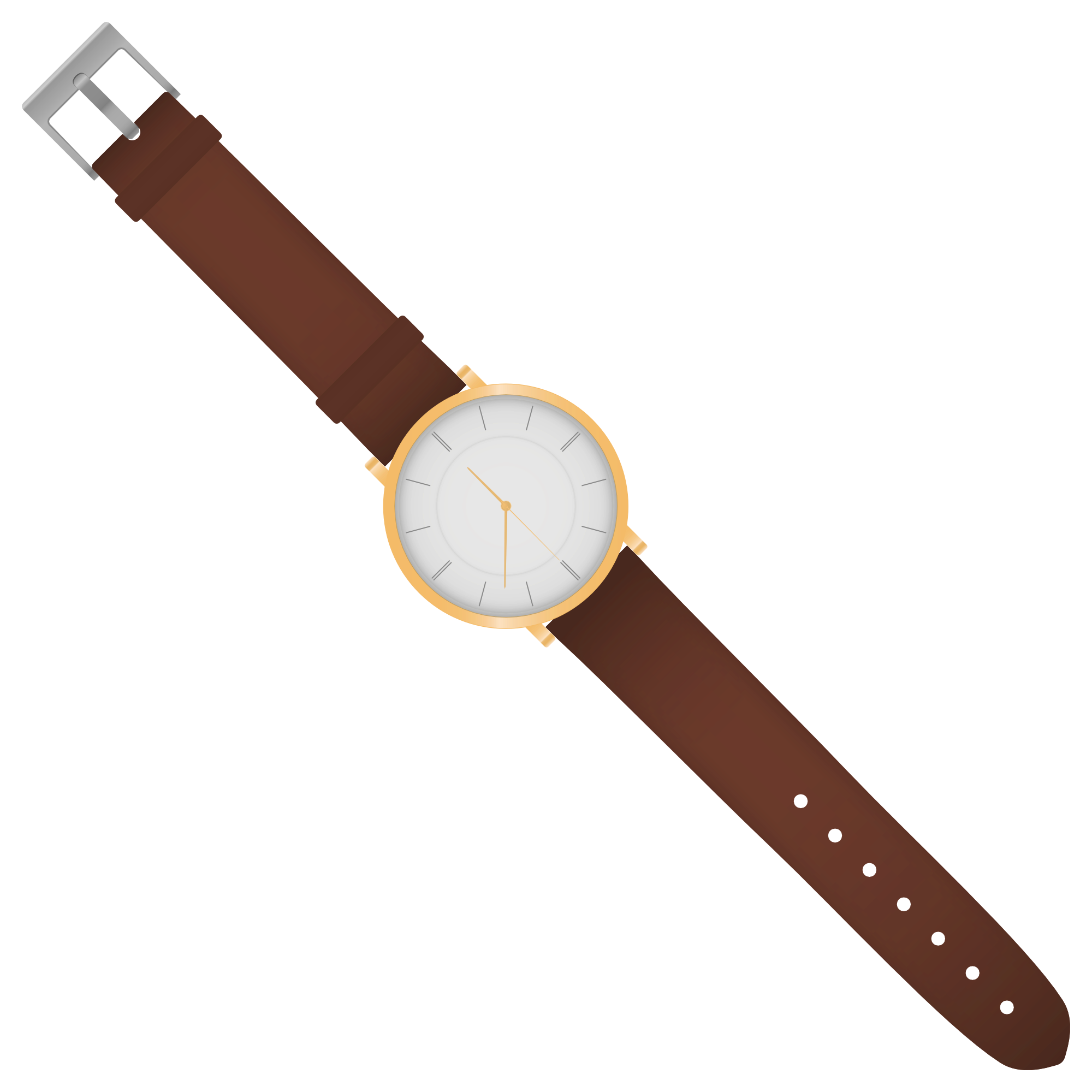 Elegant Golden Trim Watch PNG with transparent background