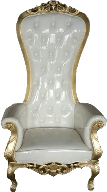 Elegant Golden Trimmed Throne Chair