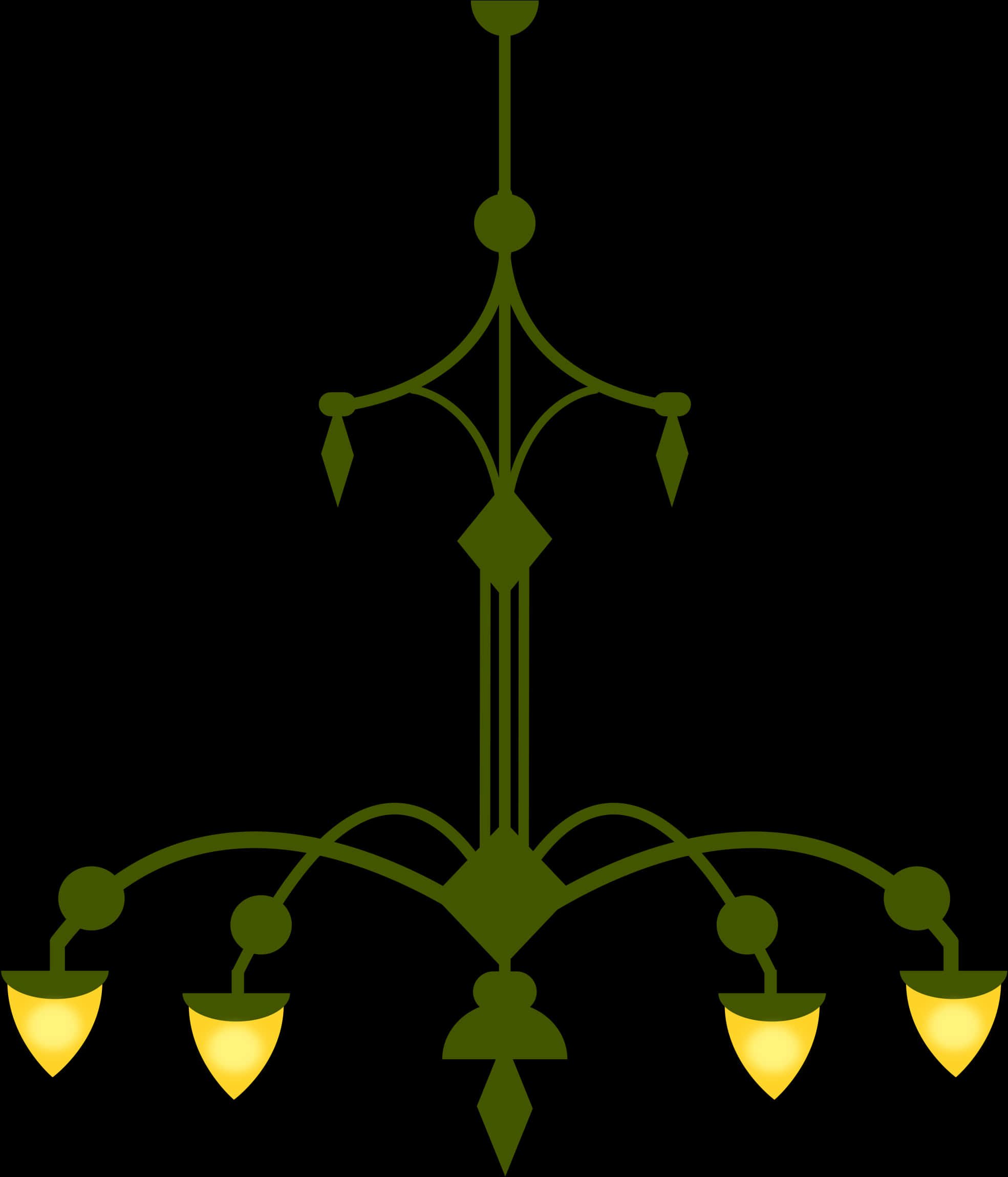 Elegant Green Chandelier Graphic