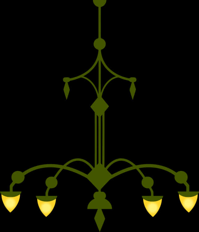 Elegant Green Chandelier Graphic