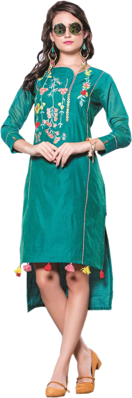 Elegant Green Kurti Model Pose