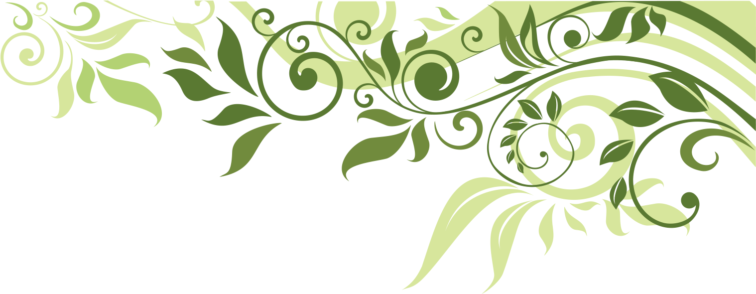 Elegant Green Leaf Flourish Border