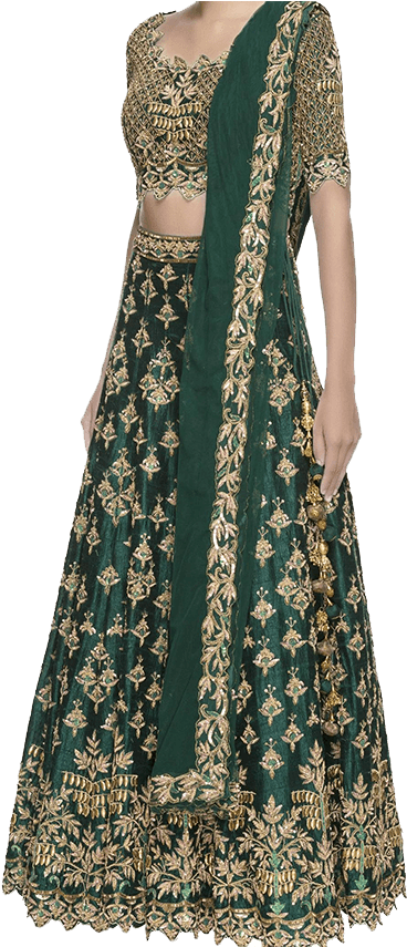 Elegant Green Lehenga Choliwith Dupatta