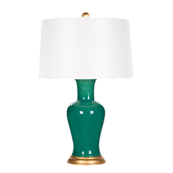 Elegant Green Table Lamp PNG with transparent background
