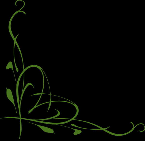 Elegant Green Vine Design PNG image with a transparent background, free high-resolution download