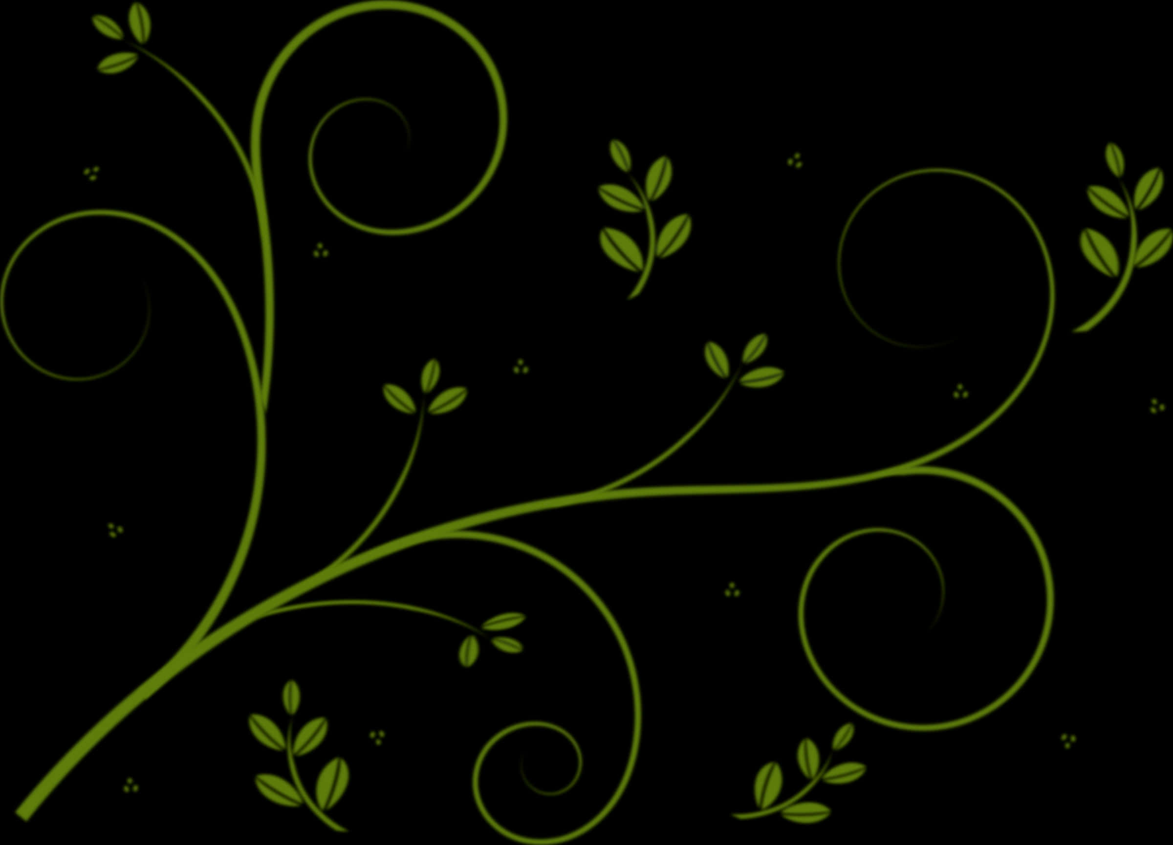 Elegant Green Vine Pattern PNG image with a transparent background, free high-resolution download