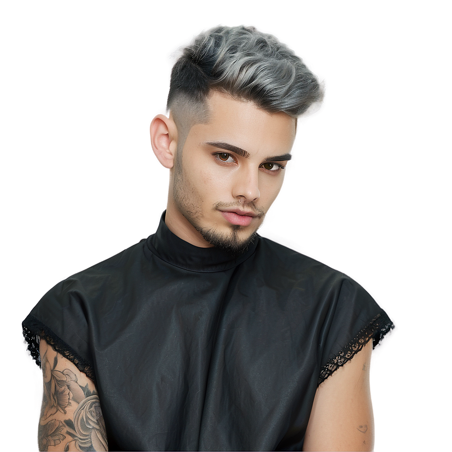 Elegant Grey Haircut Png Nfg