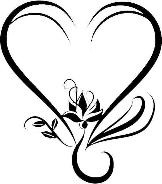 Elegant Heart Floral Design Clipart