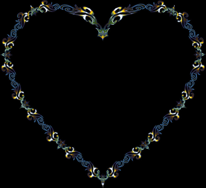 Elegant Heart Outline Decorative Design PNG image with a transparent background, free high-resolution download