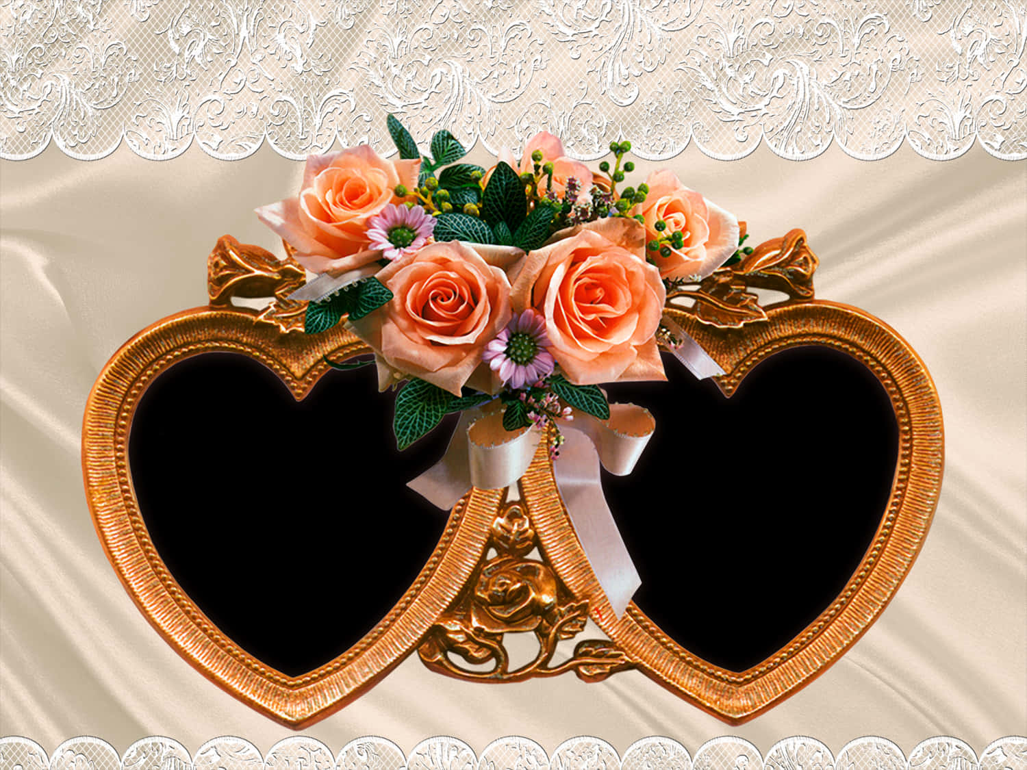 Elegant Heart Photo Framewith Roses