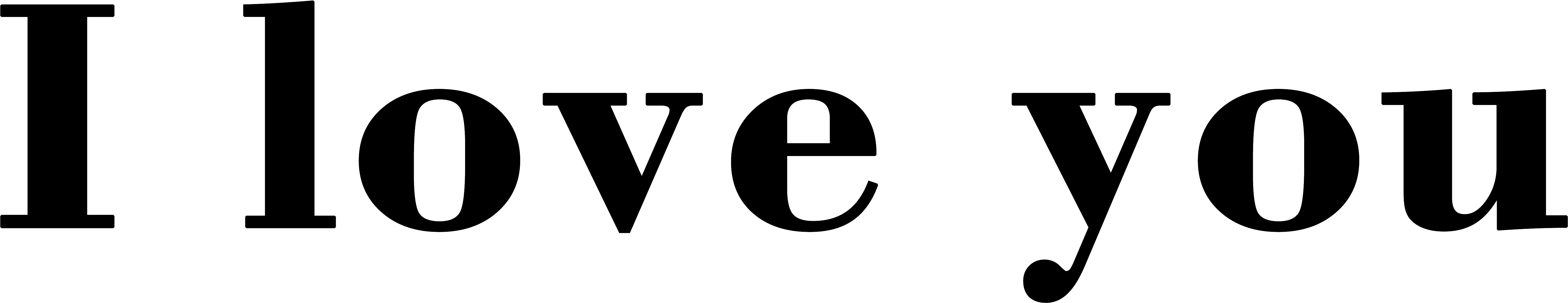Elegant I Love You Text PNG with transparent background