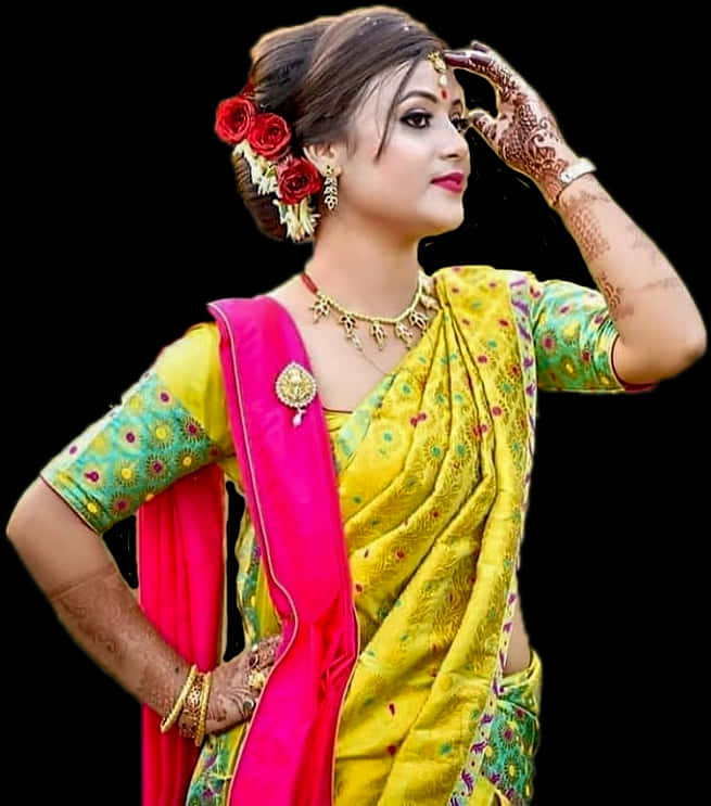 Elegant Indian Womanin Traditional Attire