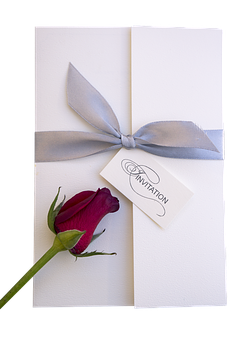 Elegant Invitation Cardwith Red Rose