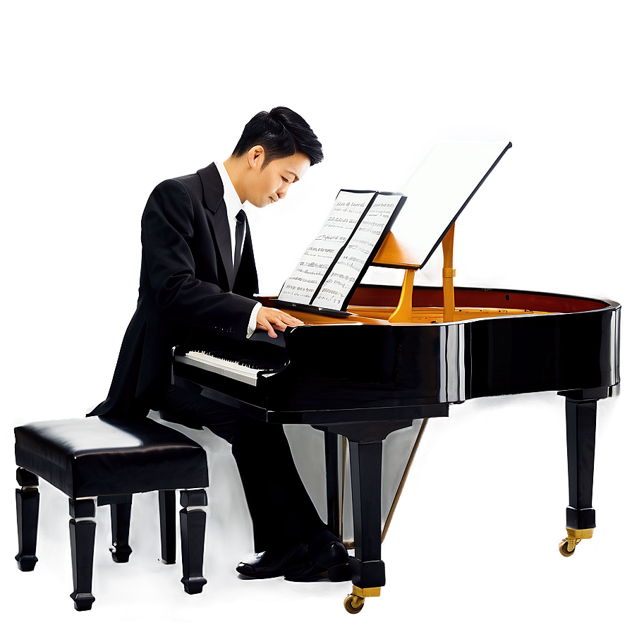 Elegant Jazz Pianist PNG 06122024 PNG with transparent background