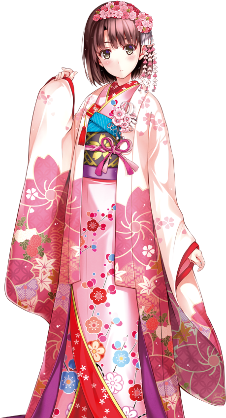 Elegant Kimono Girl Anime Character