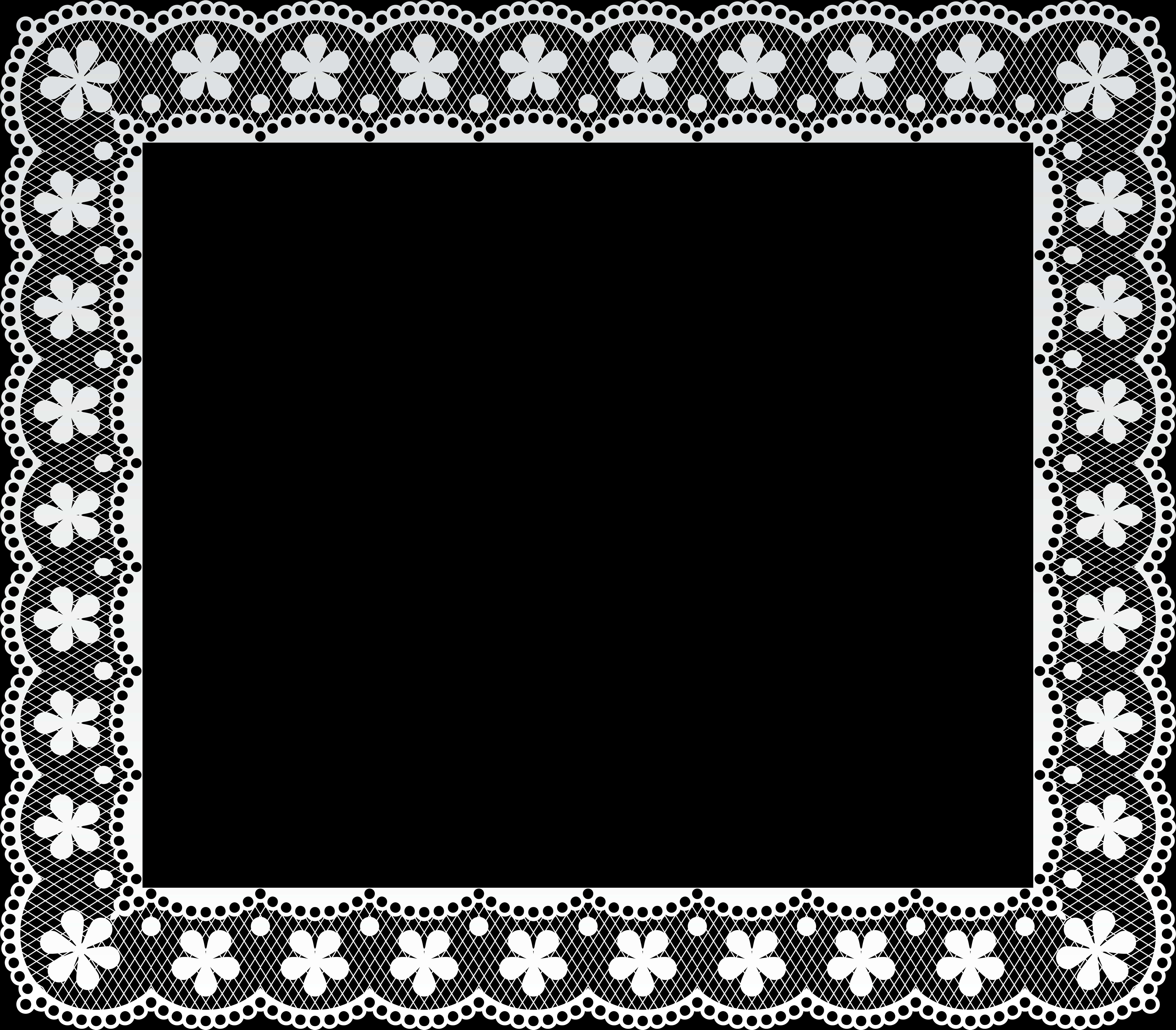 Elegant Lace Border Frame PNG with transparent background