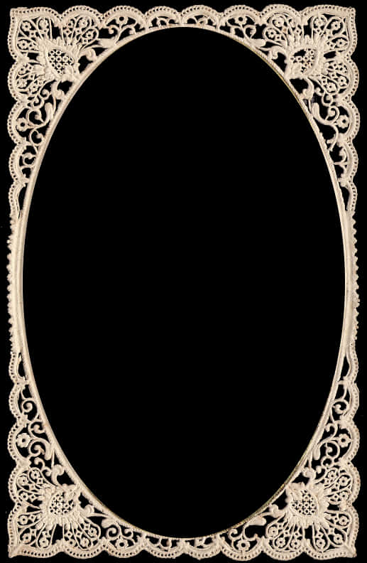 Elegant Lace Frame Design PNG with transparent background
