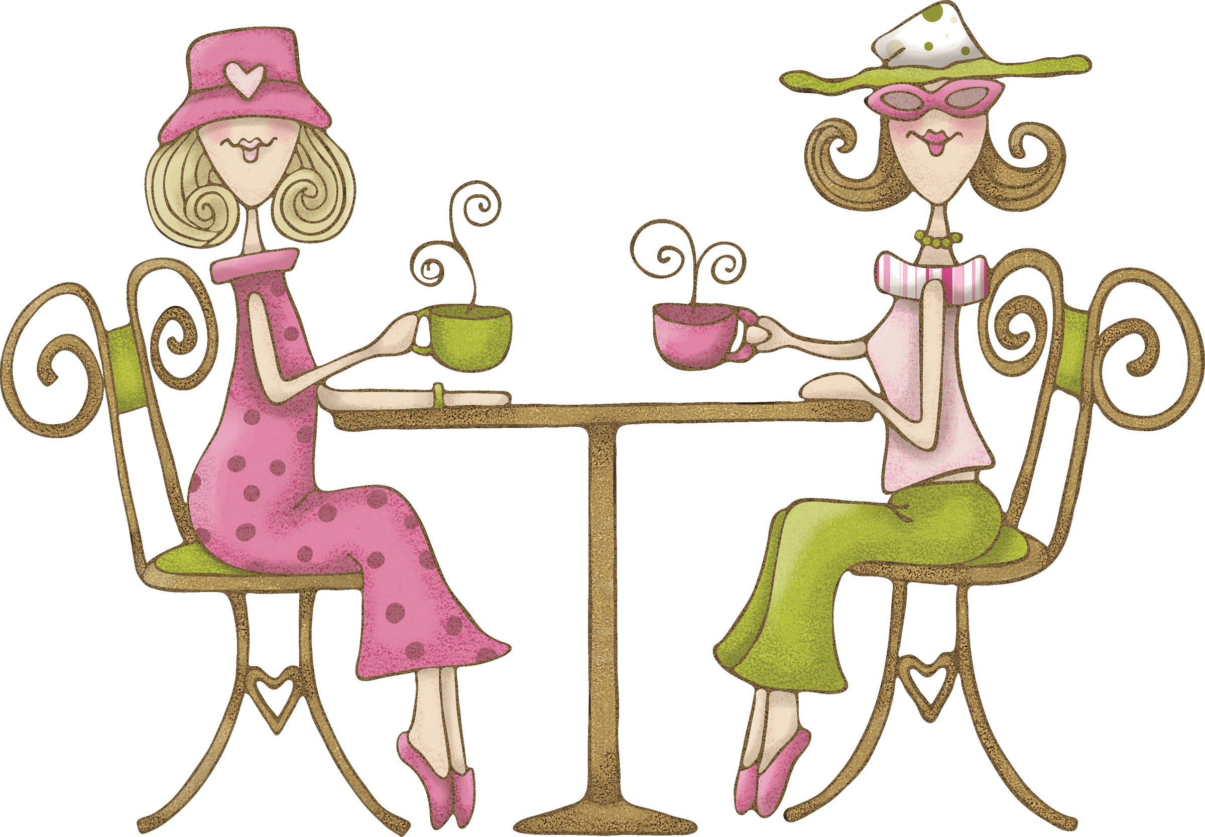 Elegant Ladies Tea Time Illustration