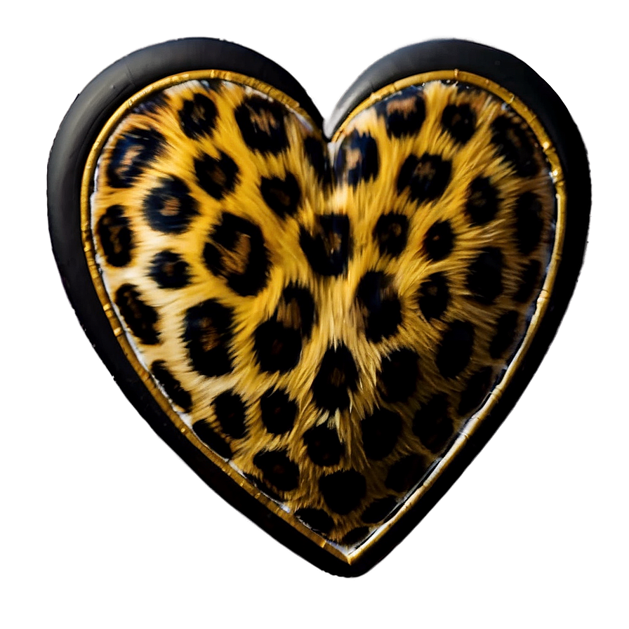 Elegant Leopard Heart Detail Png Sbk3