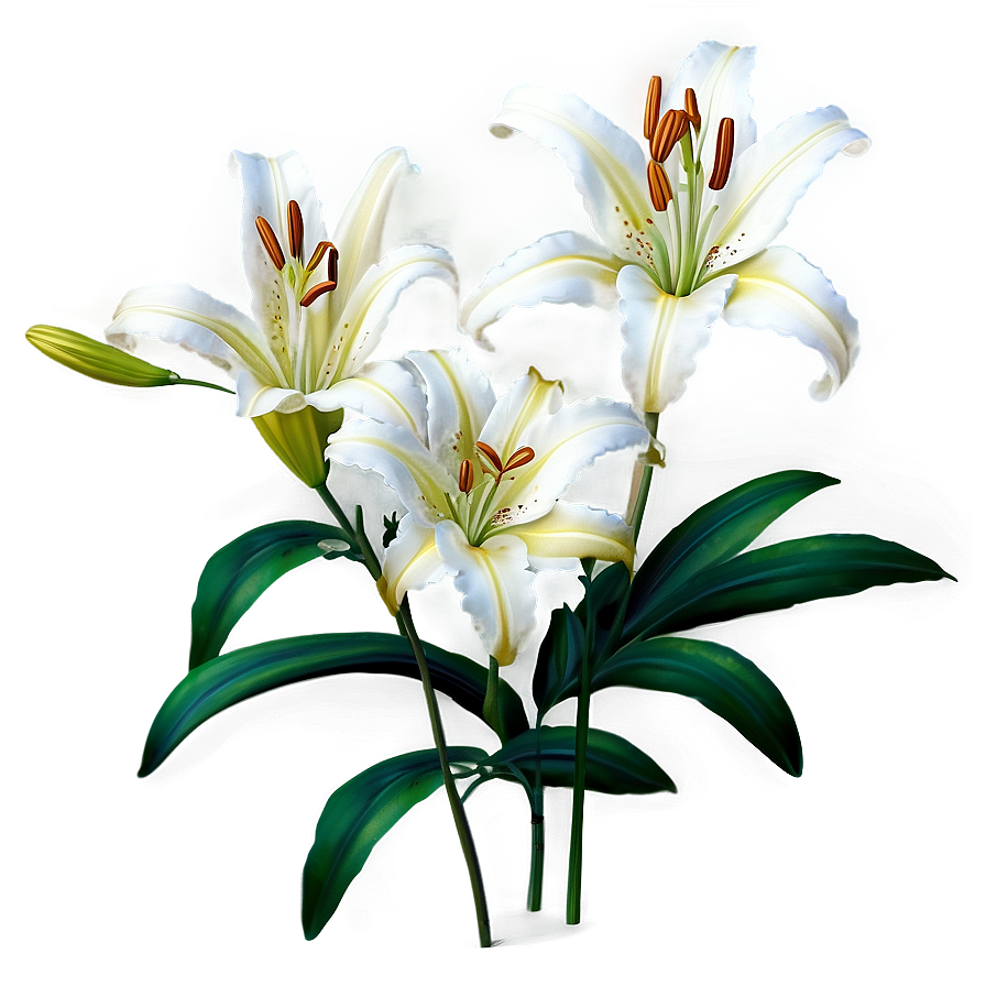 Elegant Lily Pattern Png Wjn