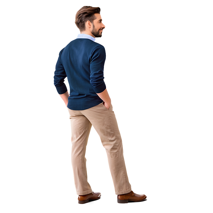 Elegant Man Standing Side View Png Lwb40