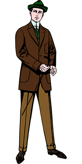 Elegant Manin Brown Suit PNG with transparent background