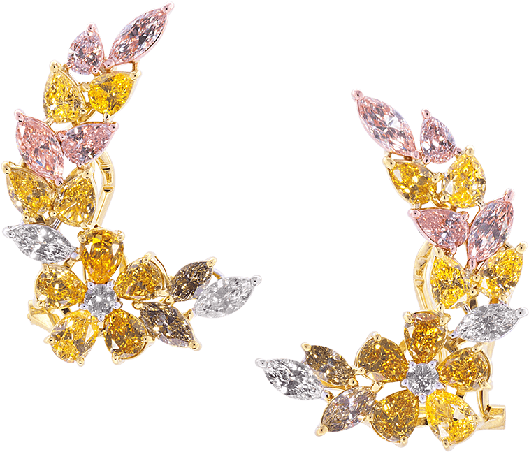 Brilliant Diamond Necklace Fancy Color Diamond Earrings - Jewelry Fancy Diamond Png, Transparent Png PNG with transparent background