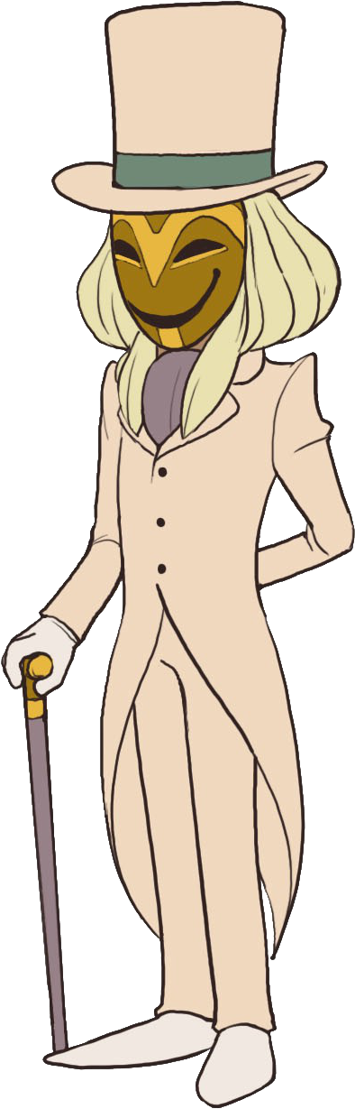 Elegant Masked Gentleman Illustration PNG with transparent background