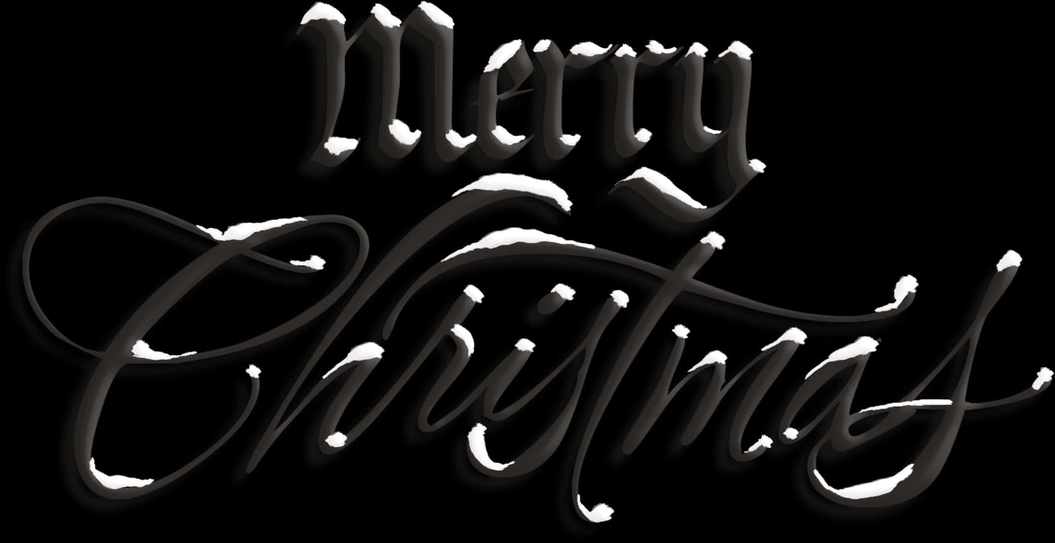 Elegant_ Merry_ Christmas_ Calligraphy PNG with transparent background
