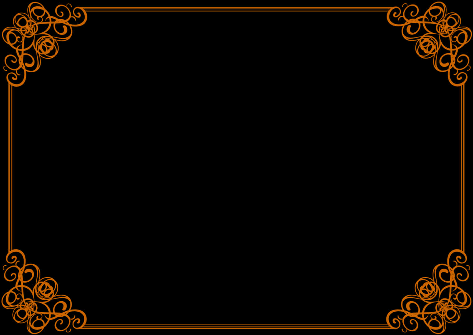 Elegant Orange Floral Certificate Border