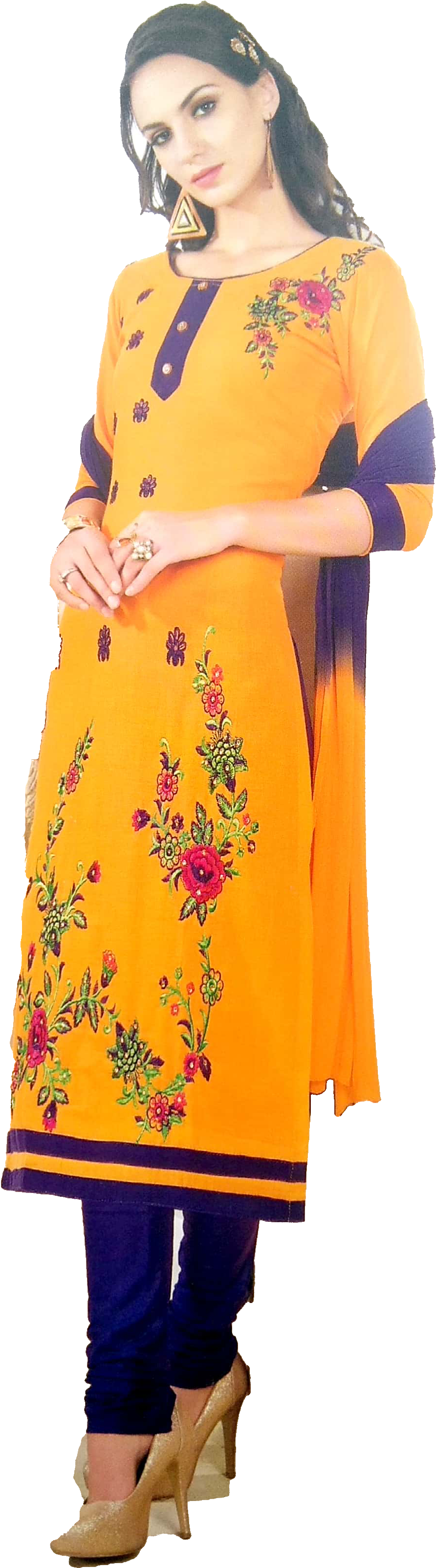 Elegant Orange Salwar Suit Model