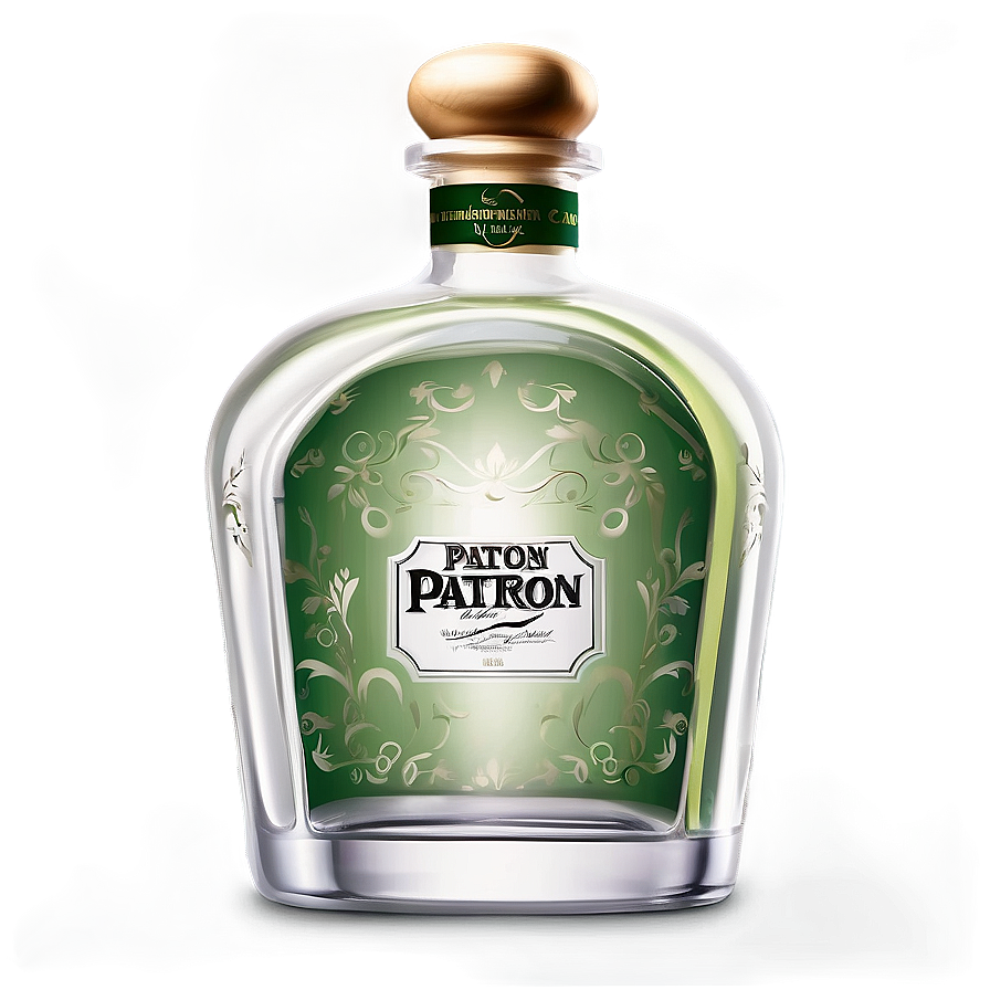 Elegant Patron Bottle Design Png Cwc98