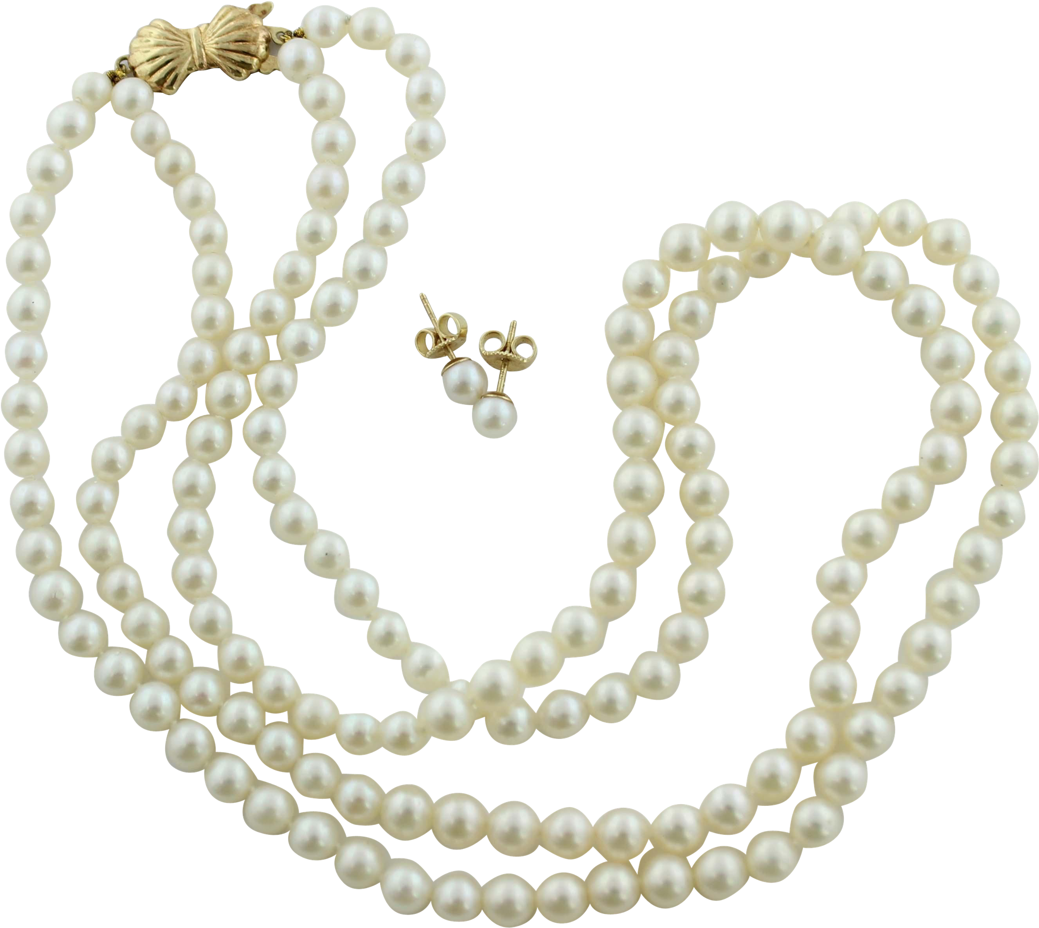 Elegant Pearl Necklaceand Earrings Set