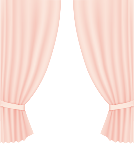 Elegant Pink Curtains Vector PNG with transparent background