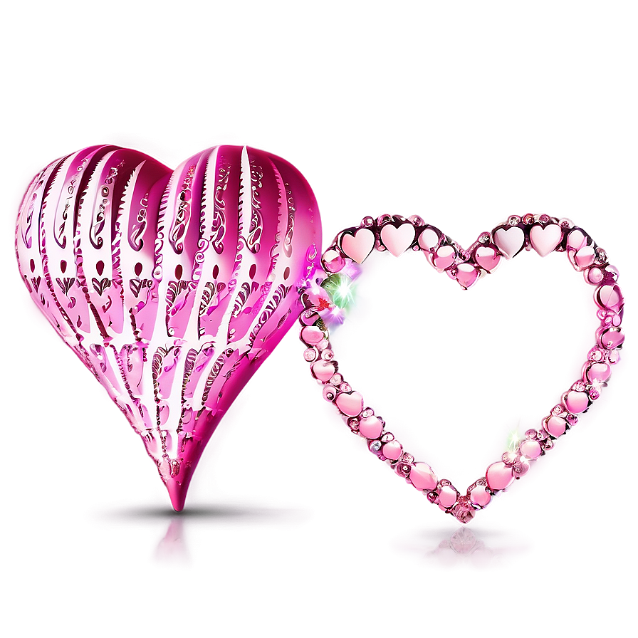 Elegant Pink Hearts Png 38